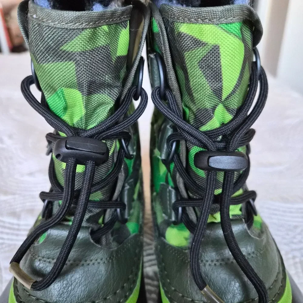 VGUC Sorel Yoot Pac Boots Black Green Boot Sz 5 Waterproof Winter